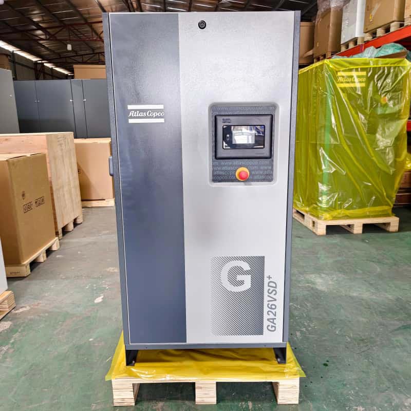ضاغط هواء أطلس كوبكو الأصلي GA26 VSD + 26kW 35HP زيت متغير السرعة محقون ضاغط هواء لولبي دوار 13Bar