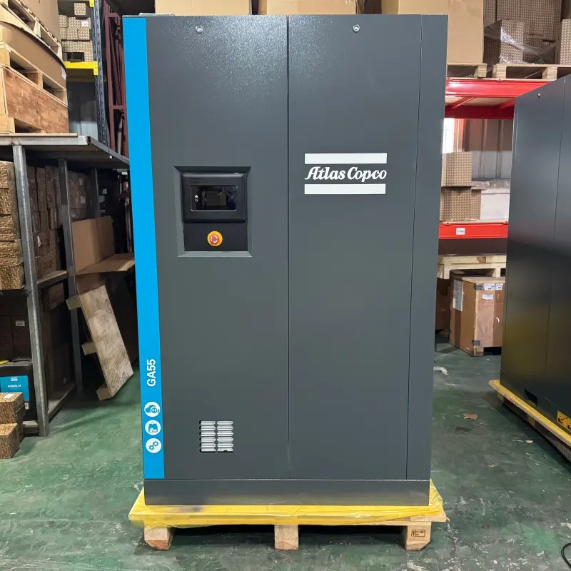 أطلس كوبكو GA55 55kW 75HP ضاغط الهواء اللولبي المحقون بالزيت الأصلي
